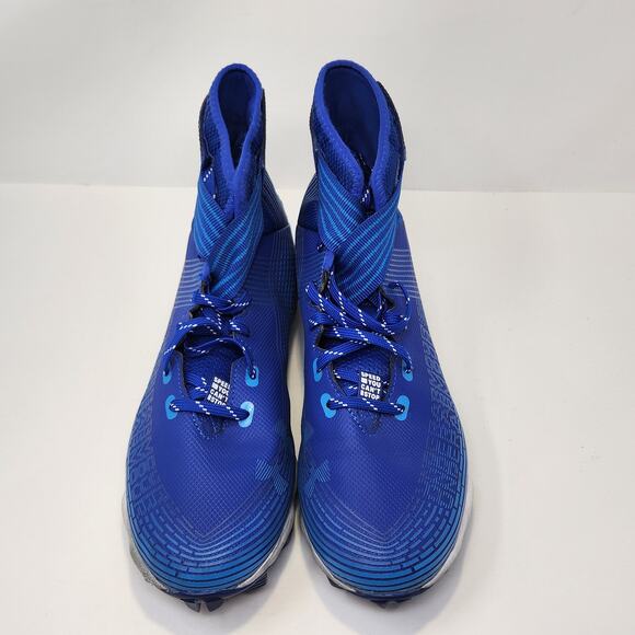 Under Armour Highlight Franchise Blue Football Cleats Men Size 9.5 High Top - Picture 2 of 8